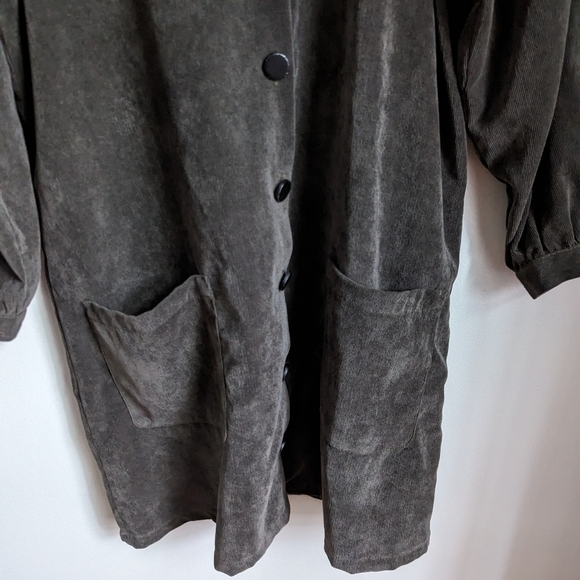 ZARA Forest Green Casual Academia Button Front Long Sleeves Mini Dress Large - Picture 8 of 14